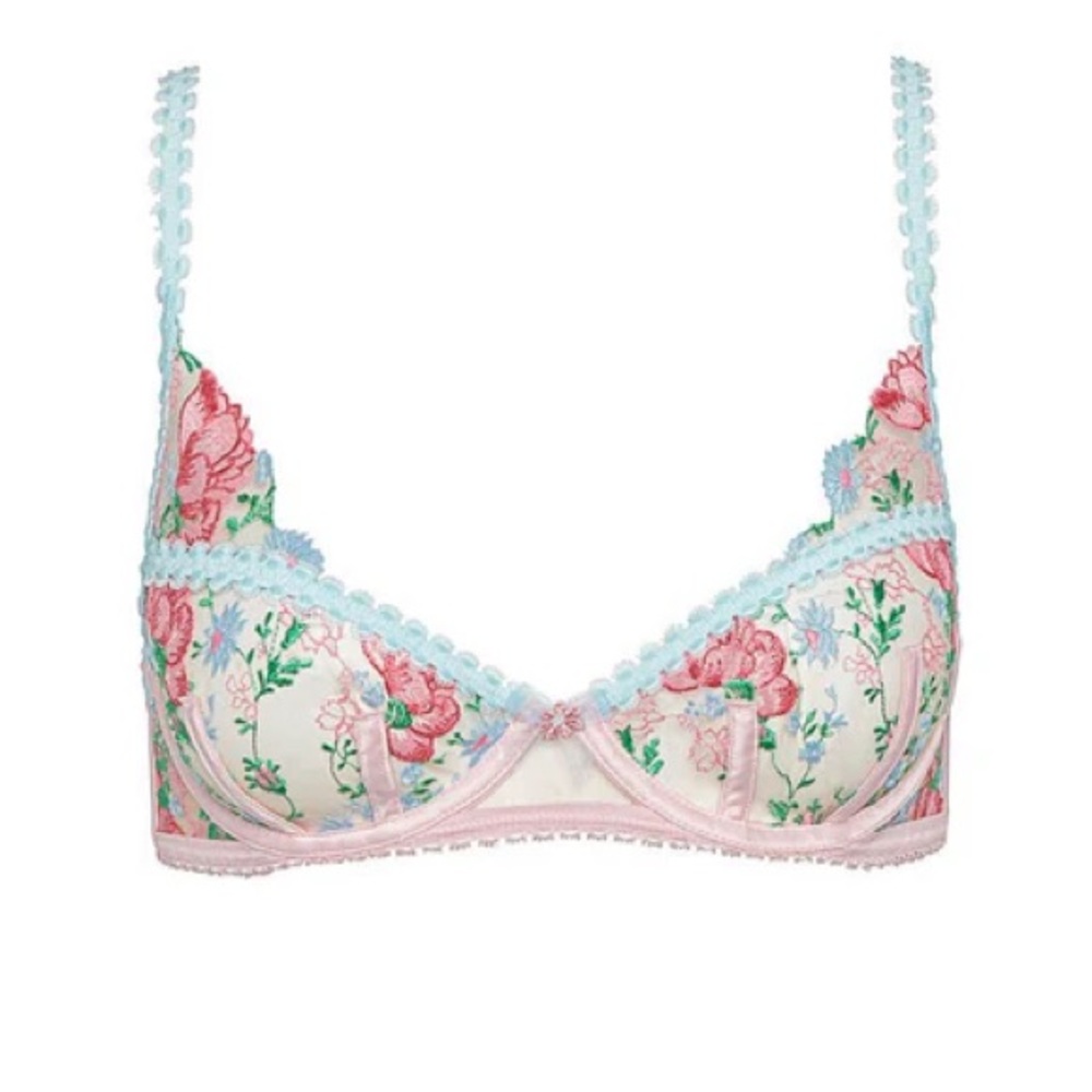 ♥️🍋 NWOT For Love And Lemons Size XL Swaying Rose Sheer Mesh Bra